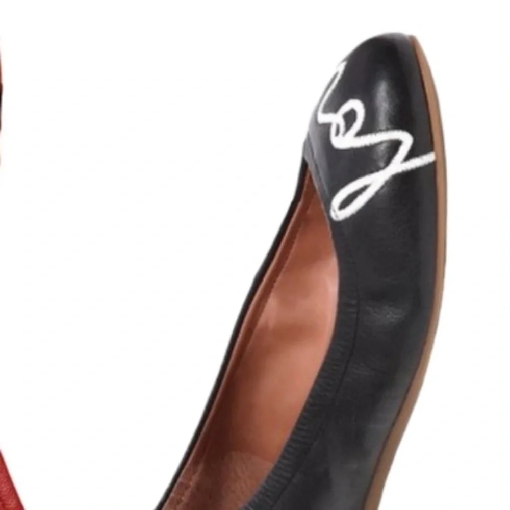 Ellen Degeneres Kids Dress Shoes - Black with White Embroidery